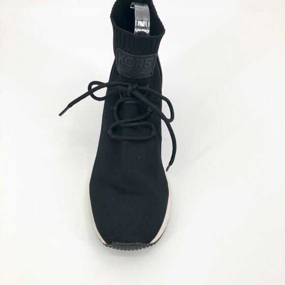 MICHAEL Michael Kors Black Sock Wedge Heel Sneakers - Picture 4 of 11